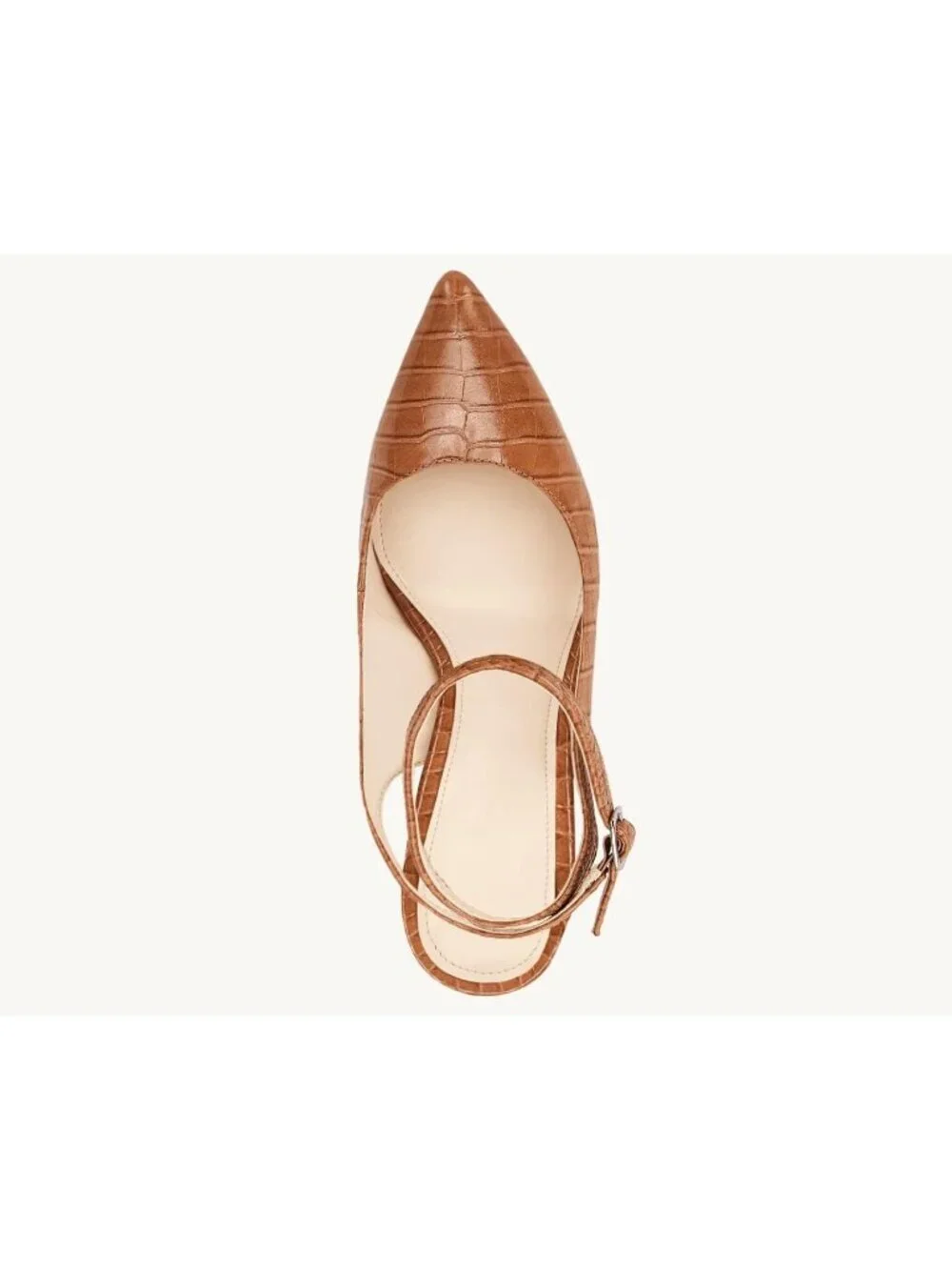 Women's Caramel Strap Heels Pointed Toe Pump Shoes Slingback Wedding Dress Shoes - Picture 5 of 6